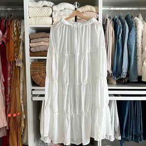 White sheer skirt cover up